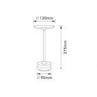 UNIVERSO Tölthető asztali lámpa DC:5V 2000mAh 3w 130lm CCT D130x275mm IP20 Óarany