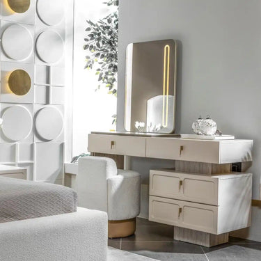 Dante konzolasztal ekrü (tükörrel)