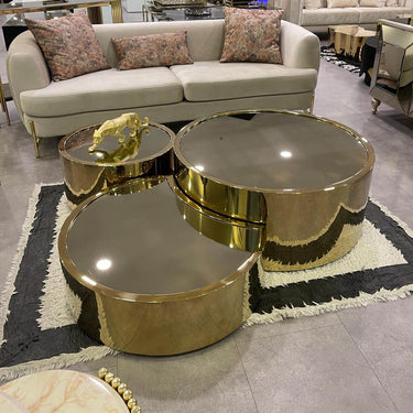 Ciceró 3 részes dohányzóasztal fekete-arany