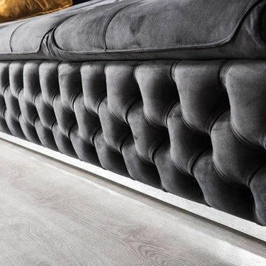 Elit 4 személyes kanapé fekete-króm