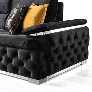 Elit 4 személyes kanapé fekete-króm