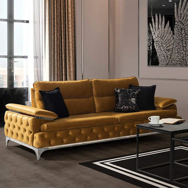 Elit 3 személyes kanapé sárga