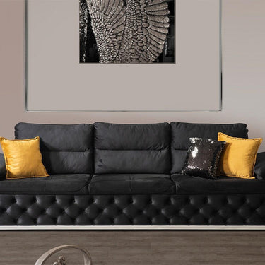 Elit 4 személyes kanapé fekete-króm