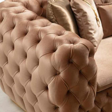 Empirio chesterfield kanapé világosbarna kiállított