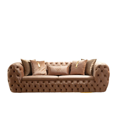 Empirio chesterfield kanapé világosbarna-arany  (több méretben)