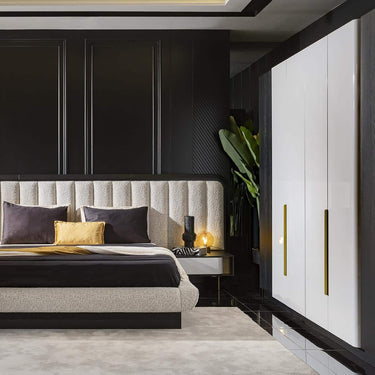 Etro 6 ajtós gardróbszekrény fehér-fekete