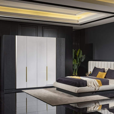 Etro 6 ajtós gardróbszekrény fehér-fekete