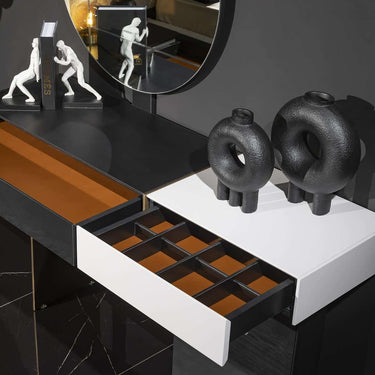 Etro konzolasztal fekete-fehér (tükörrel)