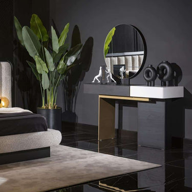 Etro konzolasztal fekete-fehér (tükörrel)