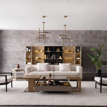 Eva lerakóasztal szett bézs