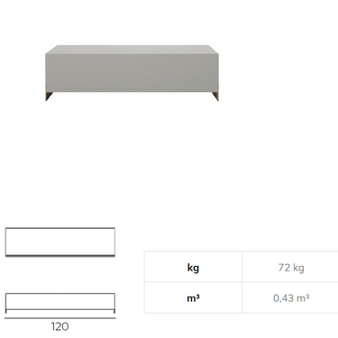 Eva TV szekrény alsó modul világosszürke