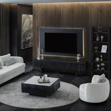 Flow fényes fekete Tv szekrény