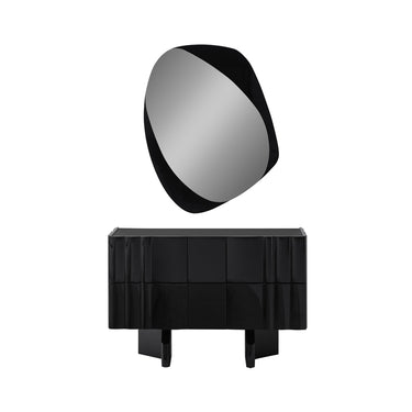 Flow fényes fekete komód