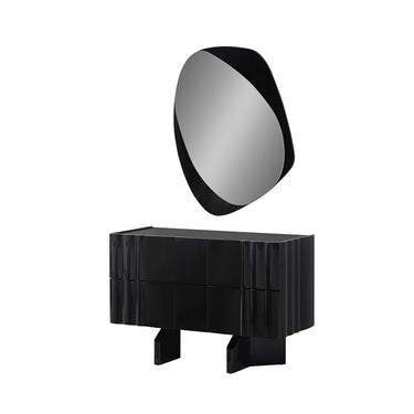 Flow fényes fekete komód