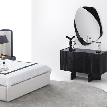 Flow fényes fekete komód