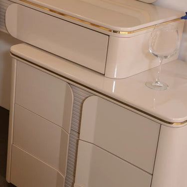 GALAXY fésülködőasztal bézs (tükörrel, puffal)