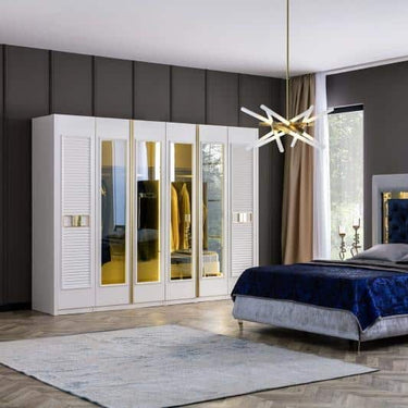 Glória gardróbszekrény fehér-arany