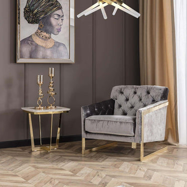 Glória fotel fényes világosszürke