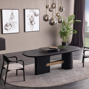 Etro étkezőasztal fekete 180 cm