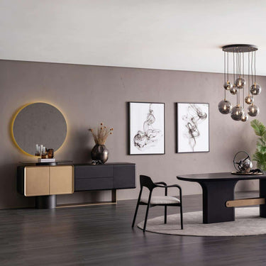 Grande tálalószekrény 240 cm fekete-arany