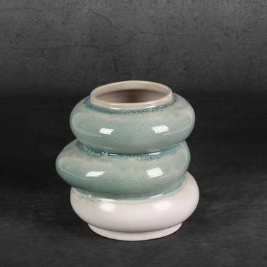Lilion kerámia váza Krémszín/menta 19x18x19 cm