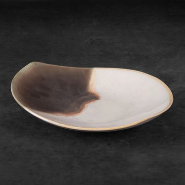 Katalin dekoratív kerámia tál Krémszín/bézs 28x23x6 cm