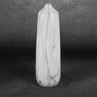 Leja kerámia váza Krémszín 13x13x42 cm