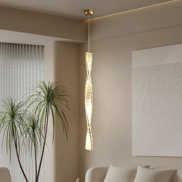 BERIL Mini csavart függőlámpa 100 cm arany-kristály