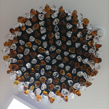 Charlotte mennyezeti lámpa fekete-krisály 80 cm