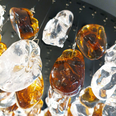 Charlotte mennyezeti lámpa fekete-krisály 80 cm