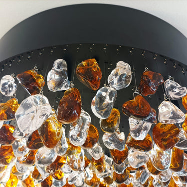 Charlotte mennyezeti lámpa fekete-krisály 80 cm