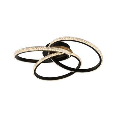 ELAN mennyezeti 3 gyűrűs lámpa fekete