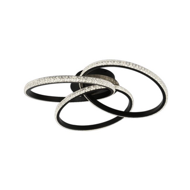 ELAN mennyezeti 3 gyűrűs lámpa fekete