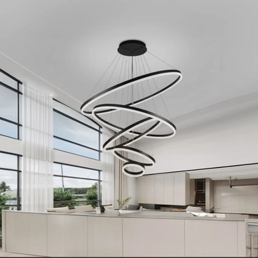 ECHO DOU 5 gyűrűs függőlámpa fekete