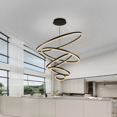 ECHO DOU 5 gyűrűs függőlámpa fekete