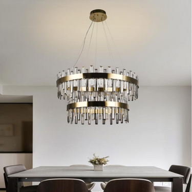 Díva függőlámpa arany-kristály