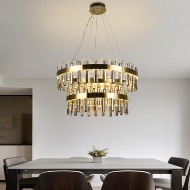 Díva függőlámpa arany-kristály