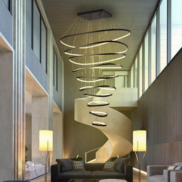 WAVY függőlámpa fekete acél