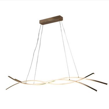 LINE háromágú hullámos LED függőlámpa arany