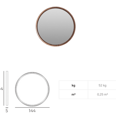 Wagon tükör tálaló modulhoz világosbarna