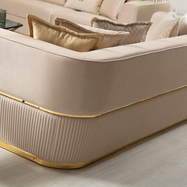 Loren 4 személyes kanapé arany-bézs