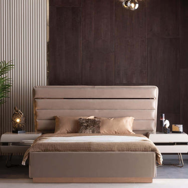 Lorenzo éjjeliszekrény világosbarna-bronz