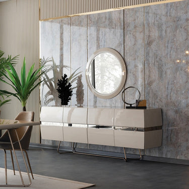 Lorenzo tálalószekrény világosbarna-bronz 223 cm