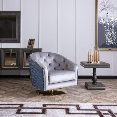 Madrid forgó fotel kék-arany kiállított