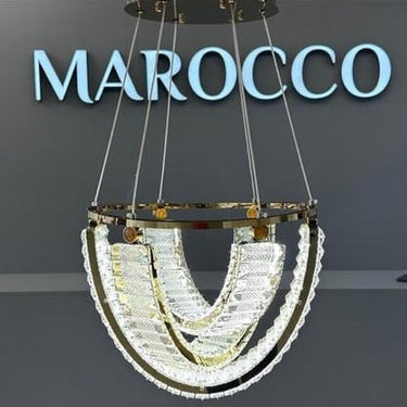 Marocco Molly függőlámpa arany-kristály (több méretben)