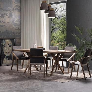 Natural étkezőasztal 208 cm világosbarna