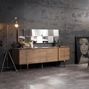 Natural tálalószekrény 234 cm (tükör nélkül) világosbarna