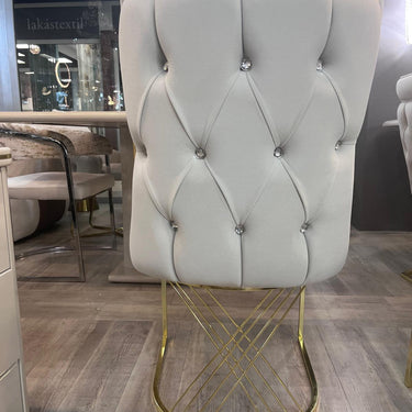 Abigél szék bézs arany # strassz kövekkel