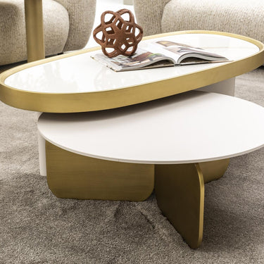 PALERMO kávéasztal kerámia bézs