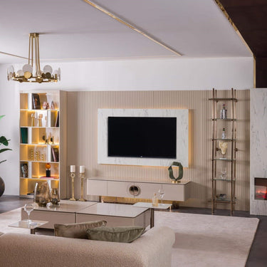 Panamera TV szekrény bézs-arany